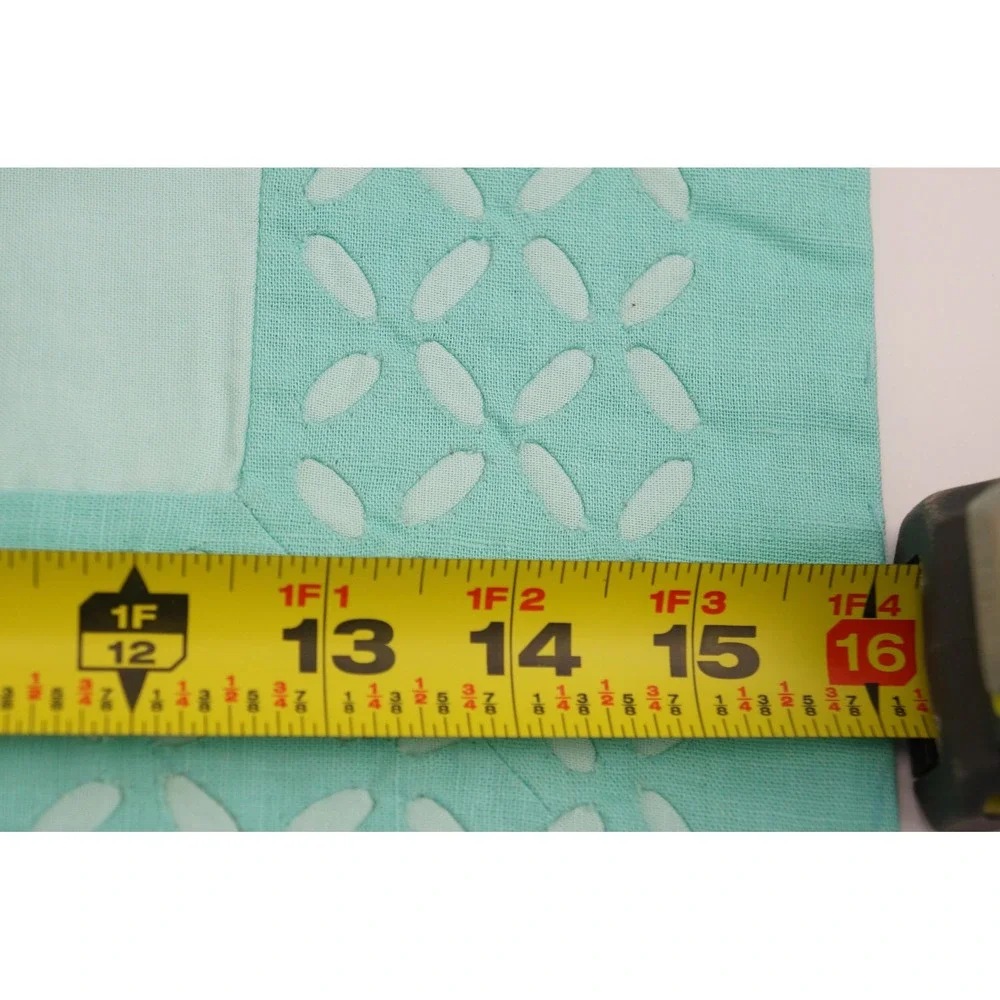 Pottery Barn PB Teen Lattice Cut Pillow Cover 16x16 Pool Blue Cotton Linen New